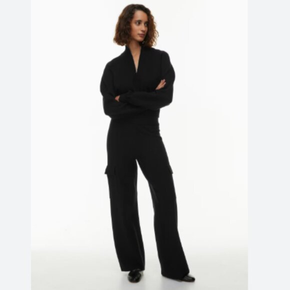 Wilfred Free Atlantis Knit Wide Leg Cargo Pant Black Size Medium NWT - Picture 1 of 8